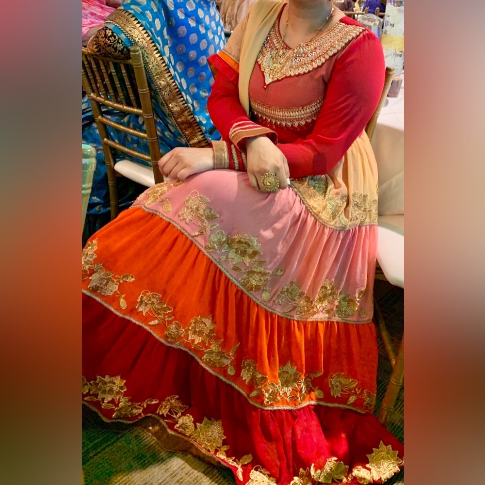 Designer multi color Anarkali dress